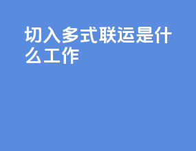 切入多式联运是什么工作