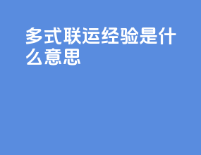 多式联运经营是什么意思
