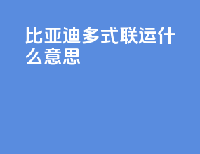 比亚迪多式联运什么意思
