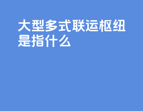 大型多式联运枢纽是指什么