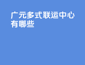 广元多式联运中心有哪些