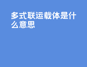 多式联运载体是什么意思