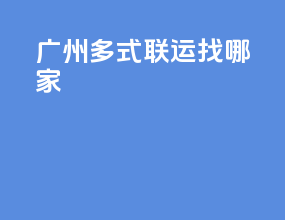 广州多式联运找哪家