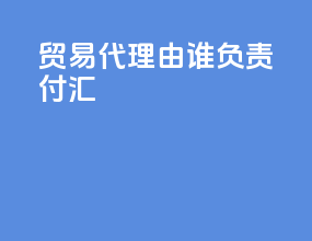 贸易代理由谁负责付汇