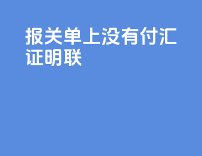 报关单上没有付汇证明联