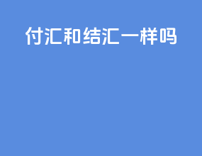 付汇和结汇一样吗