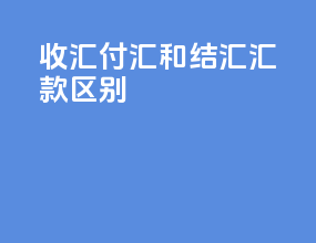 收汇付汇和结汇汇款区别