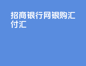 招商银行网银购汇付汇