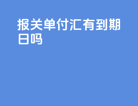 报关单付汇有到期日吗