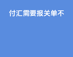 付汇需要报关单不