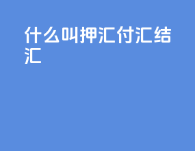 什么叫押汇付汇结汇