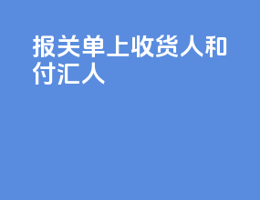 报关单上收货人和付汇人