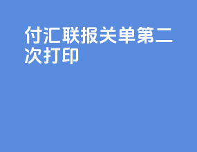 付汇联报关单第二次打印