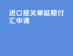 进口报关单延期付汇申请