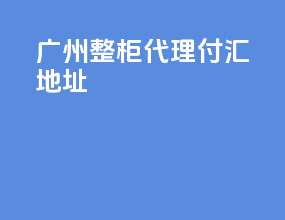 广州整柜代理付汇地址