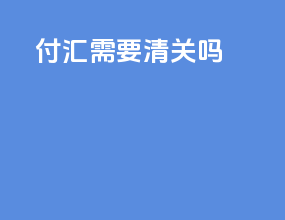 付汇需要清关吗
