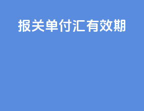 报关单 付汇 有效期