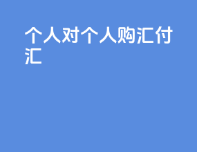 个人对个人购汇付汇