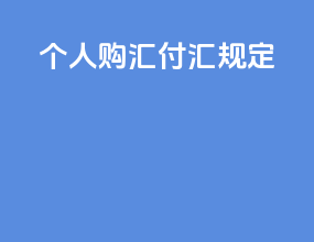 个人购汇付汇规定