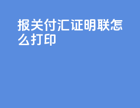 报关付汇证明联怎么打印