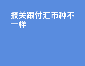 报关跟付汇币种不一样