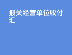 报关 经营单位 收付汇