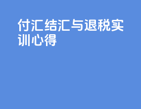 付汇结汇与退税实训心得