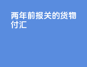 两年前报关的货物付汇