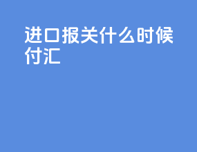 进口报关什么时候付汇