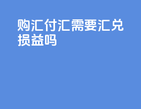 购汇付汇需要汇兑损益吗