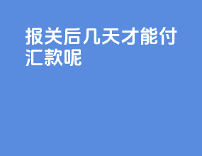 报关后几天才能付汇款呢