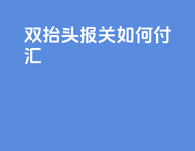 双抬头报关如何付汇