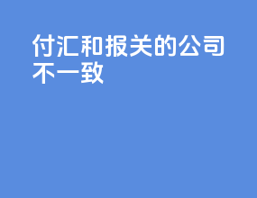 付汇和报关的公司不一致