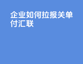 企业如何拉报关单付汇联