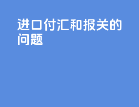 进口付汇和报关的问题