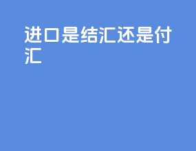 进口是结汇还是付汇