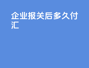 企业报关后多久付汇
