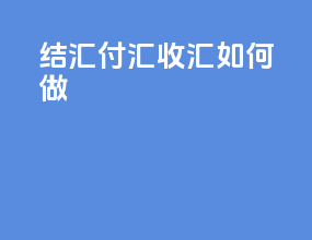 结汇付汇收汇如何做