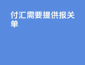 付汇需要提供报关单