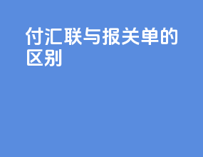 付汇联与报关单的区别