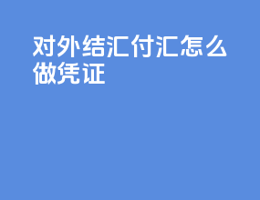 对外结汇付汇怎么做凭证