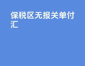 保税区无报关单付汇
