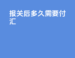 报关后多久需要付汇