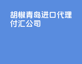 胡椒青岛进口代理付汇公司