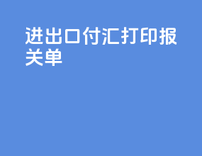 进出口付汇打印报关单
