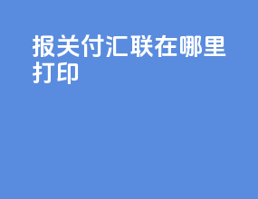 报关付汇联在哪里打印