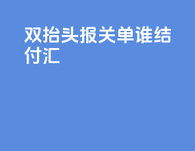 双抬头报关单谁结付汇