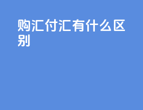购汇付汇有什么区别