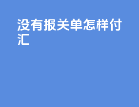 没有报关单怎样付汇