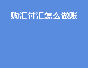 购汇付汇怎么做账